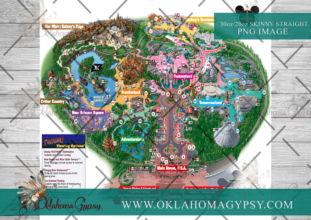 Disney Parks Map Inspired Digital File Wraps