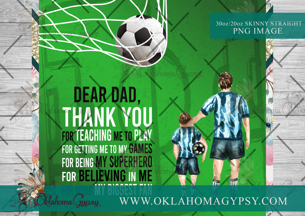 Thank You Dad Poem - Soccer Digital File Wraps