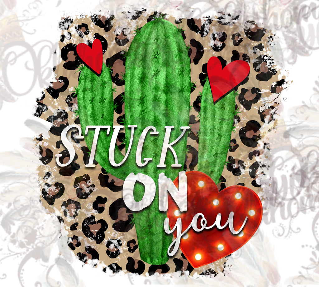 Valentine's Day Stuck On You Cactus Digital File