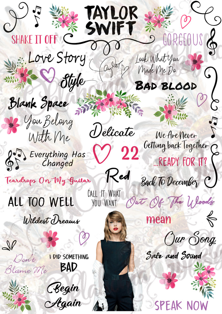 Taylor Swift Inspired Top Hits Digital File