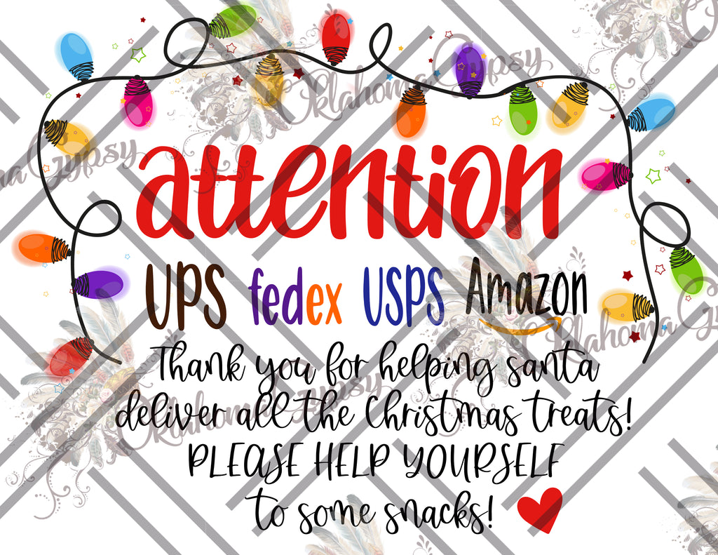 Thank you UPS, FedEx, USPS & Amazon Christmas Deliveries Digital File