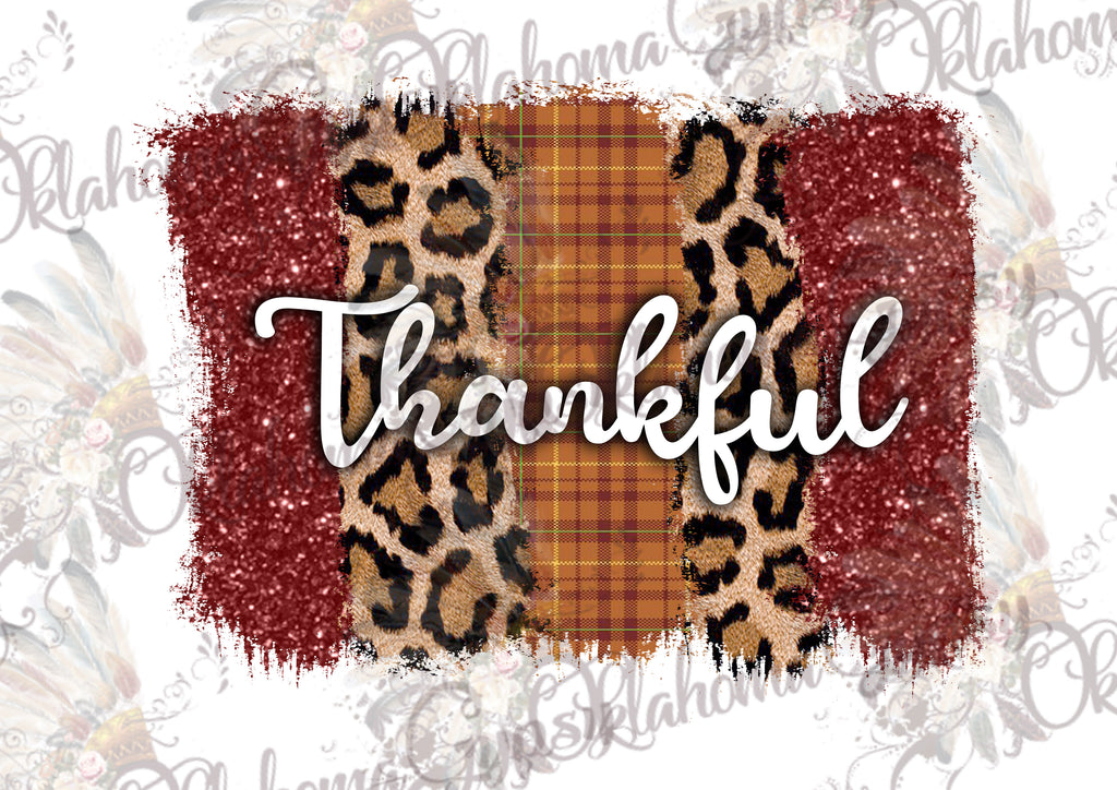 Leopard/Glitter ~ Thankful ~ Digital File