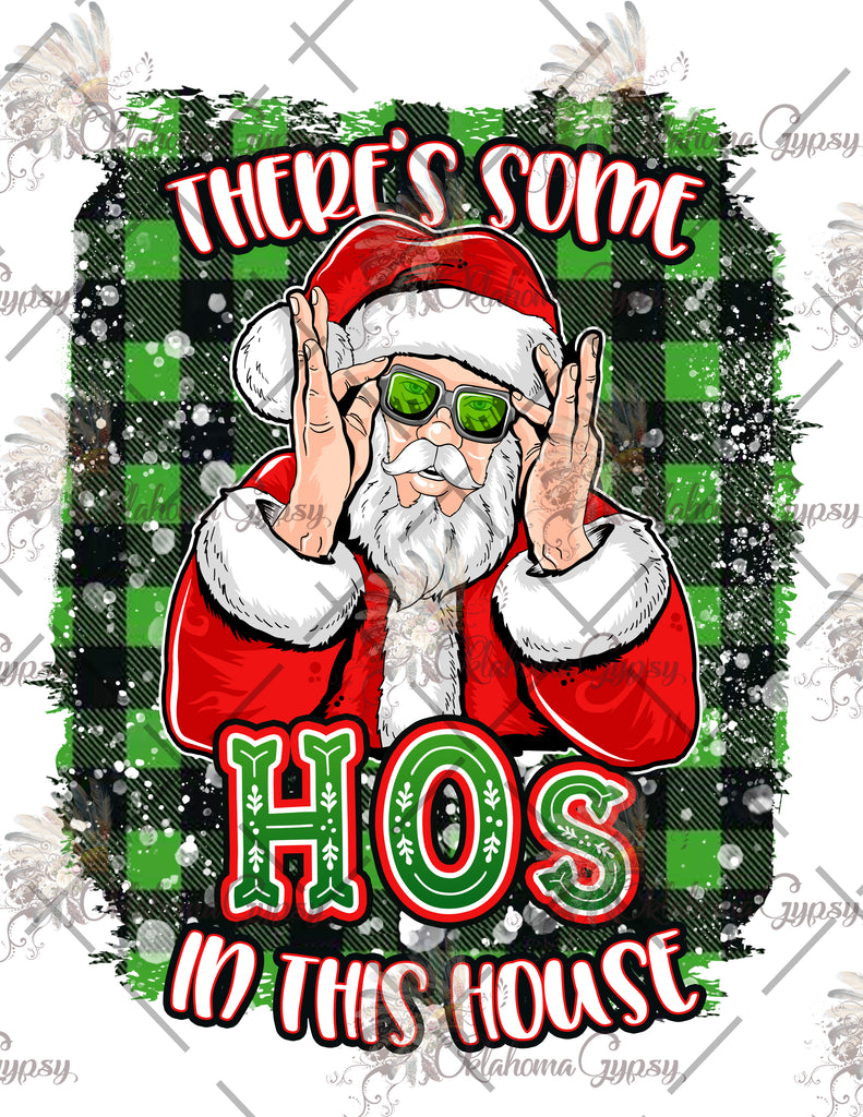 Hipster Santa There's Some Ho's In The House Digital File