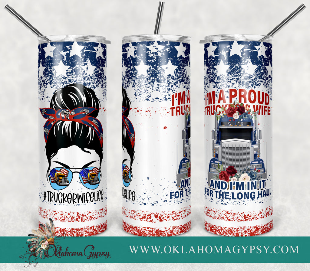 Proud Truckers Wife - Red White & Blue Digital File Wraps