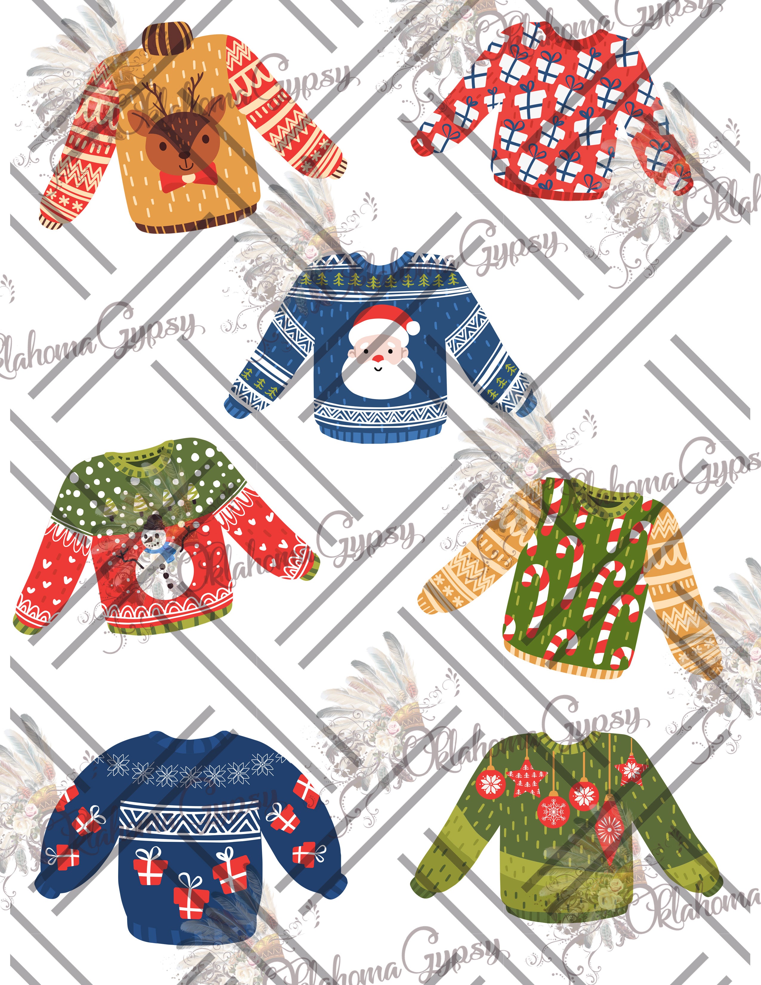 Ugly Christmas sweaters clipart, Cute Christmas sweater clip art