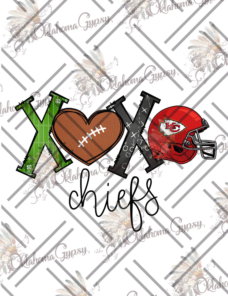 XOXO Chiefs Football Doodle Digital File